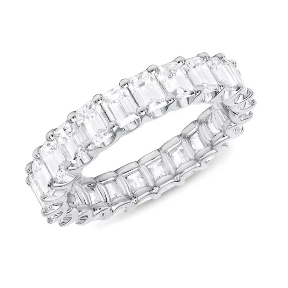 New Silver Baguette Diamond Eternity Ring - Picture 3 of 4